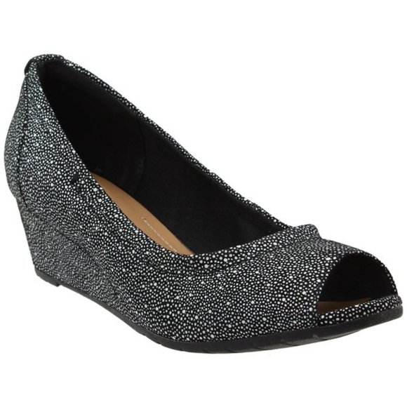Clarks Vendra Daisy Wedge Peep Toe Shoe - Picture 1 of 5